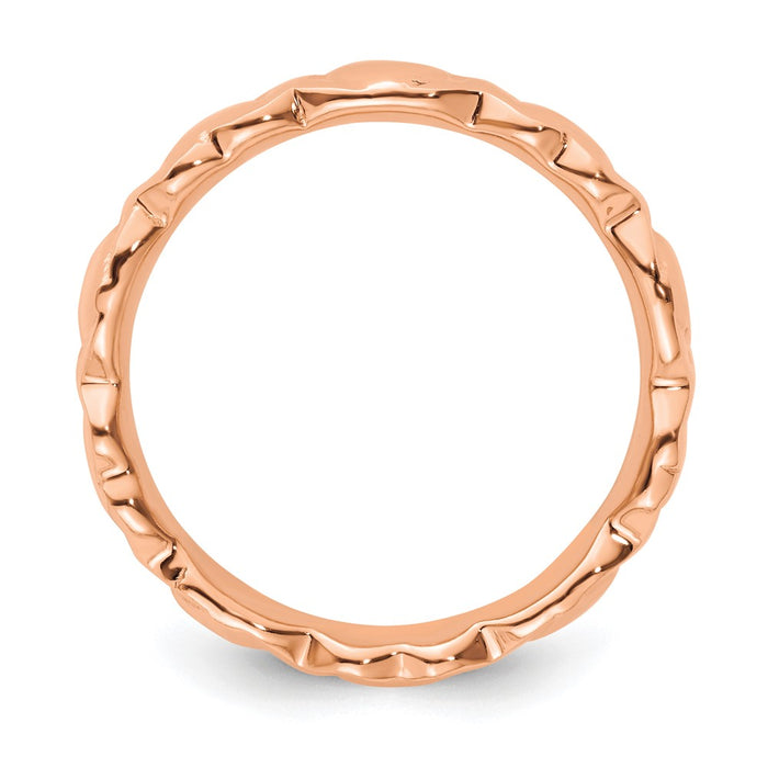 Shop Exclusive Sterling Silver Stackable Hearts Ring with Pink Plating - Stylish!-2