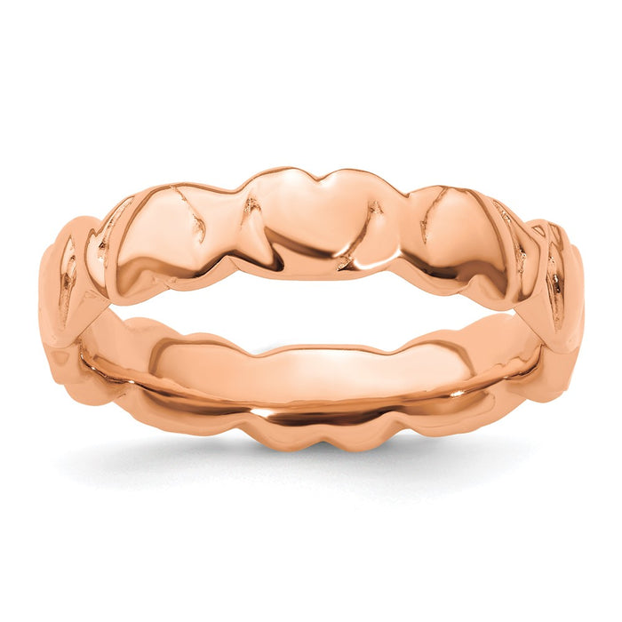 Shop Stylish Pink-Plated Heart Stackable Ring in Sterling Silver - Affordable Charm-1