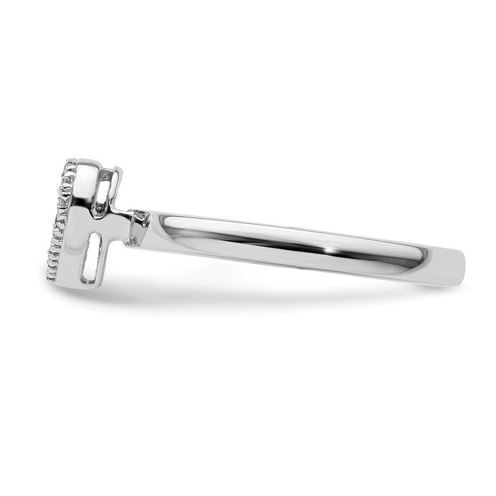 Buy Stylish Sterling Silver Heart Diamond Stackable Ring | 14K Gold Accents-3