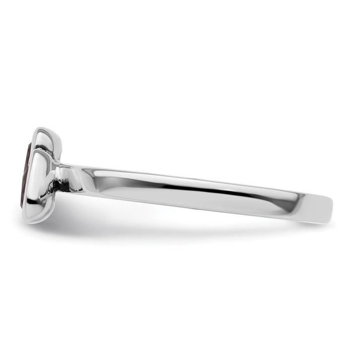 High-Quality Sterling Silver Double Heart Garnet Stackable Ring | Stylish Value-3