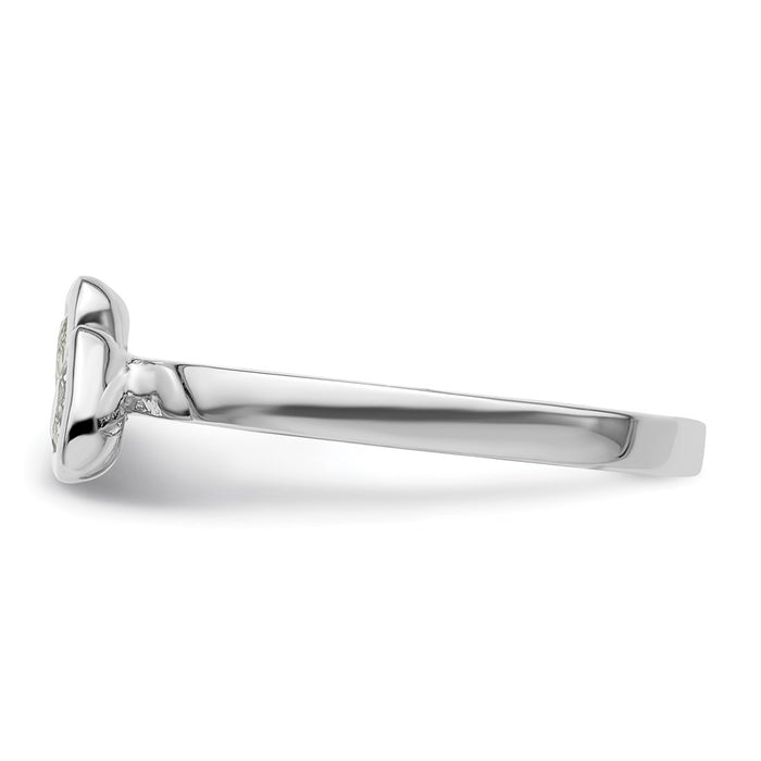 Buy Stylish Sterling Silver Double Heart Aquamarine Stackable Ring - 14K Value-3