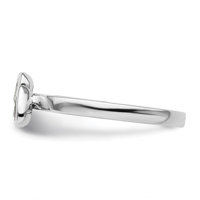 Buy Exclusive Sterling Silver Double Heart Ring with White Topaz Accents-3