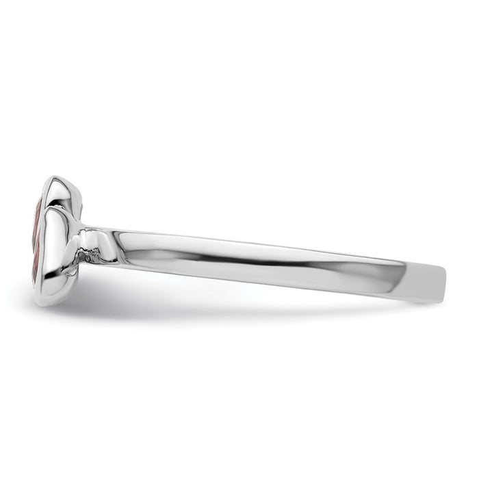 Buy Stylish Sterling Silver Double Heart Ring with Pink Tourmaline - 14K Value!-3