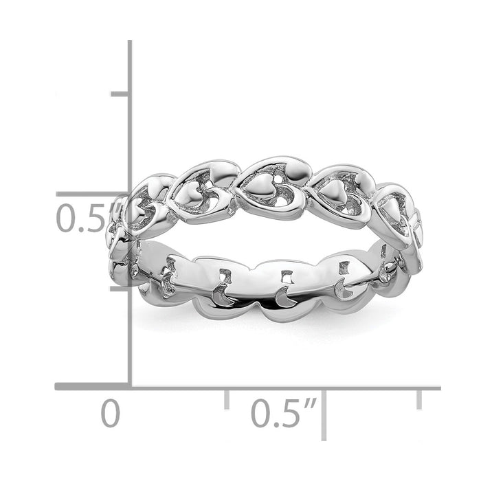 Buy Exclusive Polished Heart Stackable Ring in Sterling Silver - Stylish Value!-4