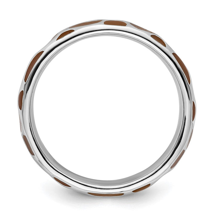 High-Quality Stylish Animal Print Stackable Ring in Sterling Silver - 14K Gold Accent-2