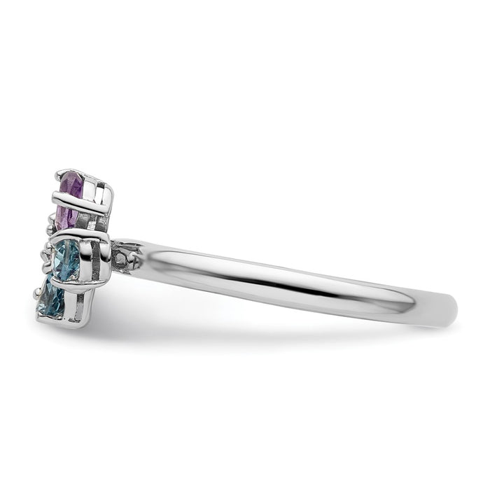 Buy Stylish Polished Sterling Silver Stackable Butterfly Ring - 14K Gold Accent-3