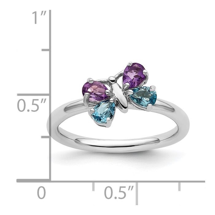 Buy Stylish Polished Sterling Silver Stackable Butterfly Ring | 14K Quality-5