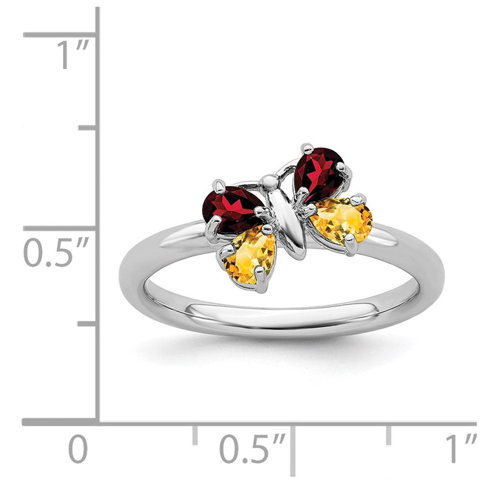 Shop Stylish Polished Sterling Silver Butterfly Ring - 14K Gold Accent, Value!-5