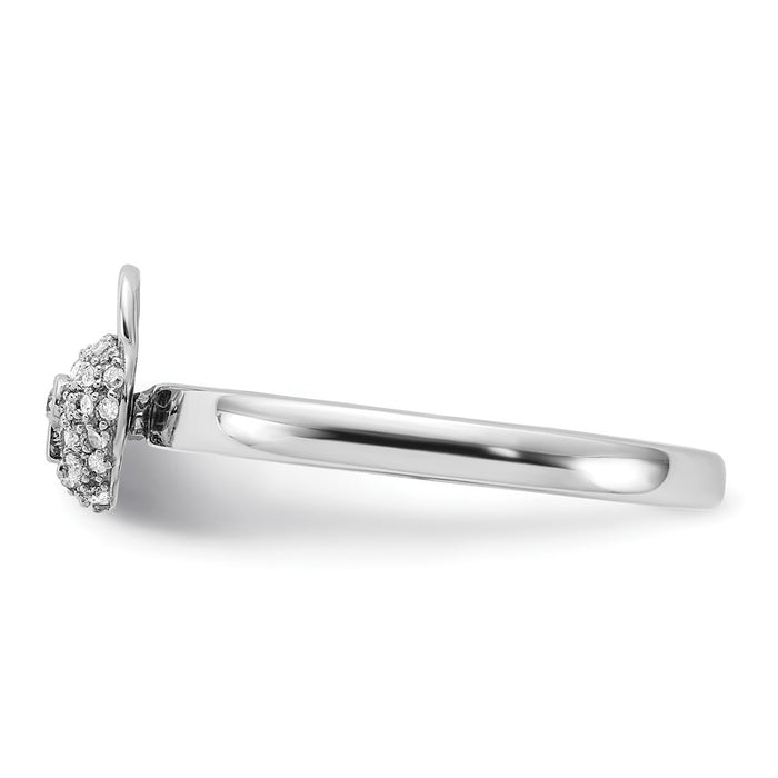 High-Quality Polished Diamond Heart Lock Ring - 14K Gold & Sterling Silver Value-3