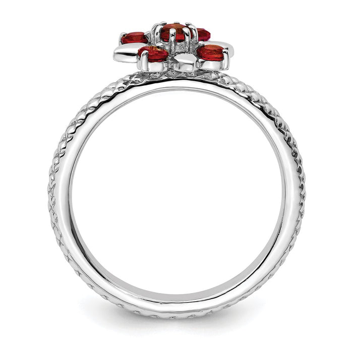 Buy Exclusive Sterling Silver Garnet Stackable Ring - Stylish & Affordable!-2