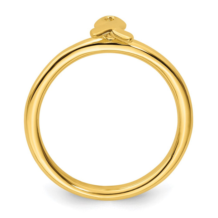 Shop Stylish Gold-Plated Awareness Ribbon Ring - Stackable Silver Design-2
