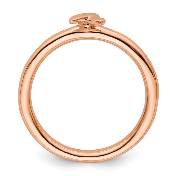 Shop Stylish Rose Gold Awareness Ribbon Ring in Sterling Silver - 14K, Stackable-2