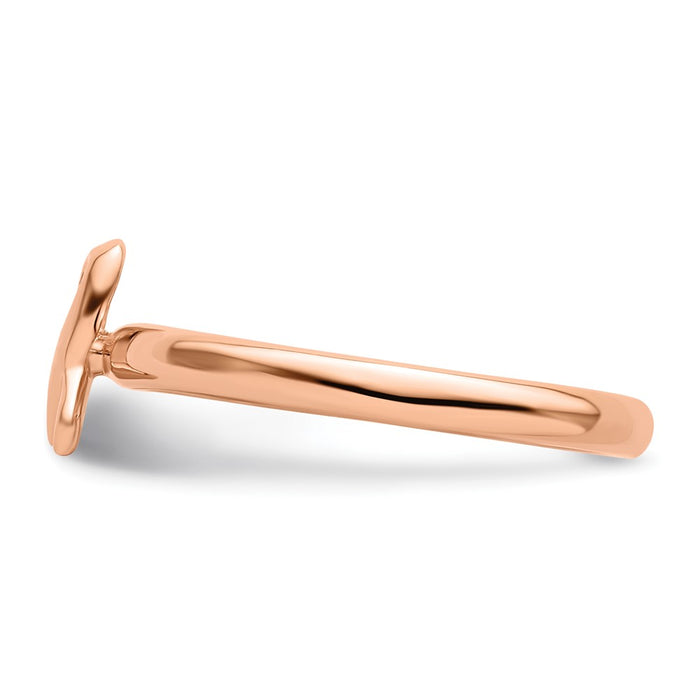 Buy Stylish Rose Gold Awareness Ribbon Stackable Ring in Sterling Silver, 14K-3