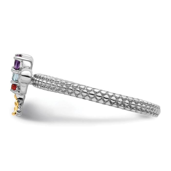 High-Quality 14K Gold & Silver Stackable Dragonfly Ring with Gemstones - Stylish Value!-3