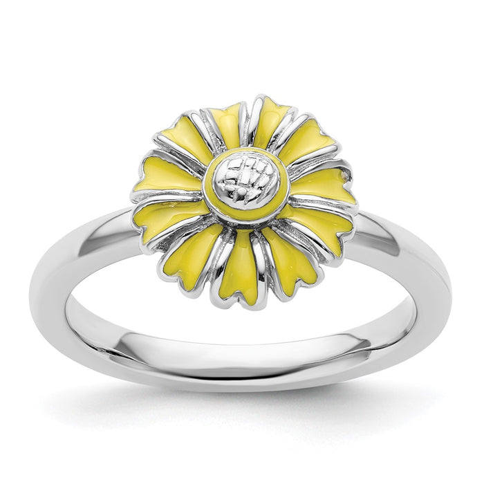 High-Quality Sterling Silver Daisy Stackable Ring - Stylish & Affordable!-1
