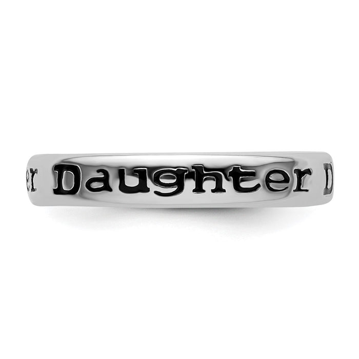 Buy Stylish Polished Enameled Sterling Silver Stackable Ring for Daughters-3