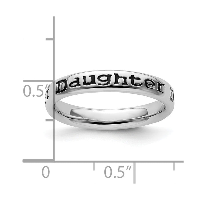 Buy Stylish Polished Enameled Sterling Silver Stackable Ring for Daughters-4