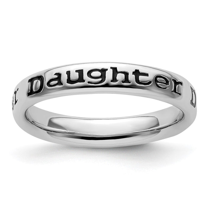Exclusive Polished Enameled Sterling Silver Stackable Ring for Daughters - Stylish Value-1