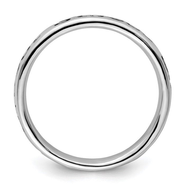 Shop Stylish Polished Enameled Sister Ring in Sterling Silver - Stackable-2