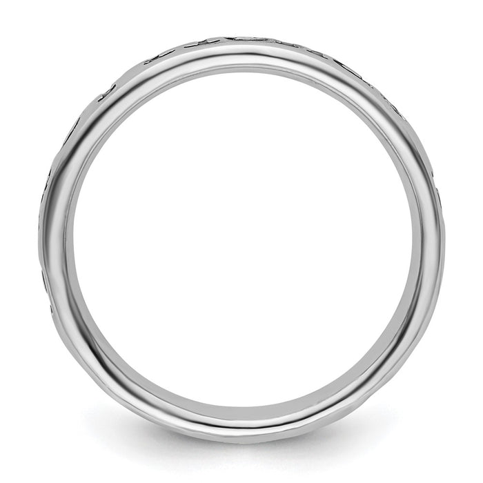 Shop Stylish Polished Enameled Sterling Silver Stackable Friends Ring-2