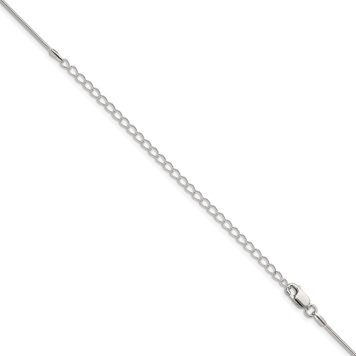 Buy Stylish 1mm Sterling Silver Snake Chain with 4-Inch Extension - Affordable!-3