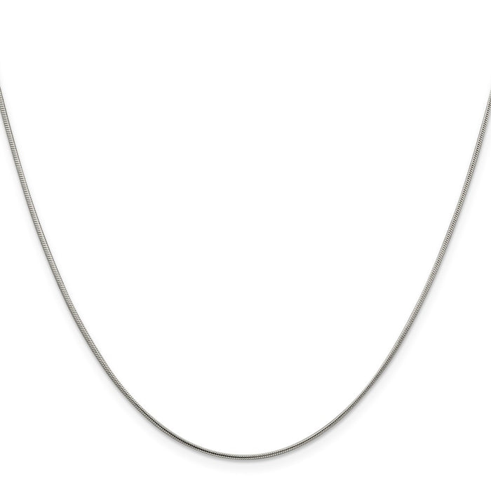High-Quality Rhodium-Plated 1mm Snake Chain in Sterling Silver - Stylish Value!-2