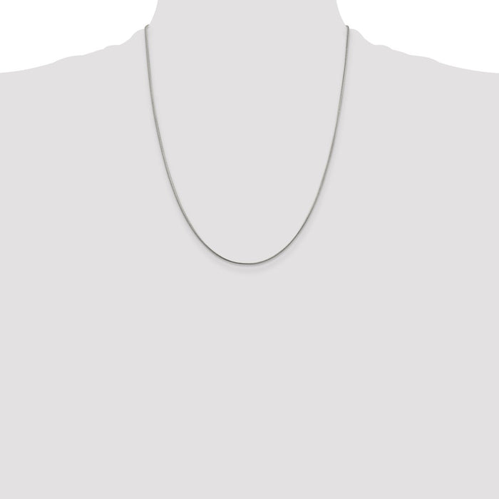 Exclusive Rhodium-Plated 1mm Round Snake Chain in Sterling Silver - Stylish Value-4