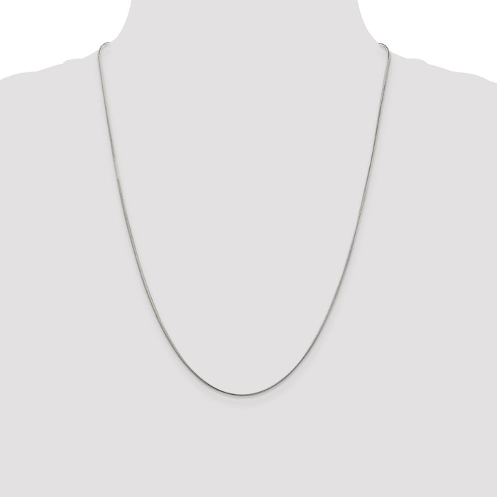 Buy Stylish Rhodium-Plated 1mm Round Snake Chain in Sterling Silver-4