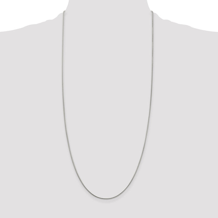 Buy Stylish Rhodium-Plated 1mm Round Snake Chain in Sterling Silver - Affordable Elegance-4
