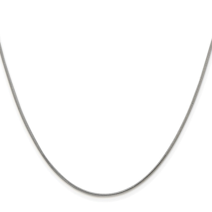 Buy Stylish Rhodium-Plated Sterling Silver 1.2mm Snake Chain - Affordable Elegance-2
