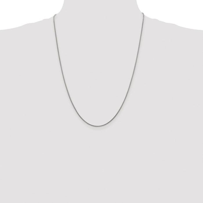 Buy Stylish Rhodium-Plated Sterling Silver 1.2mm Snake Chain - Affordable Elegance-4
