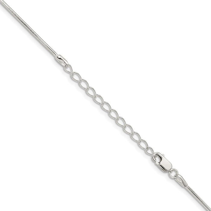Buy Stylish 1.25mm Sterling Silver Snake Chain with 2-Inch Extension-3