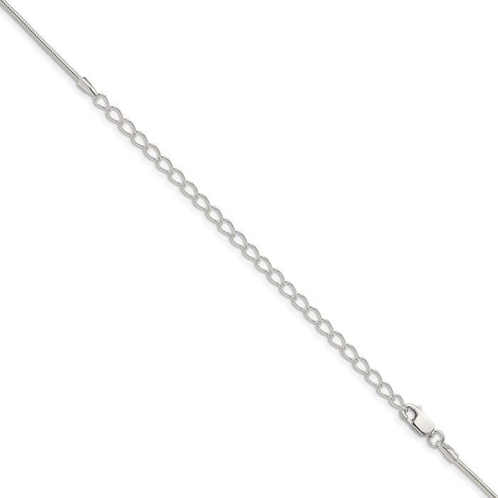 Buy Stylish 1.25mm Sterling Silver Snake Chain with 4-Inch Extension-3