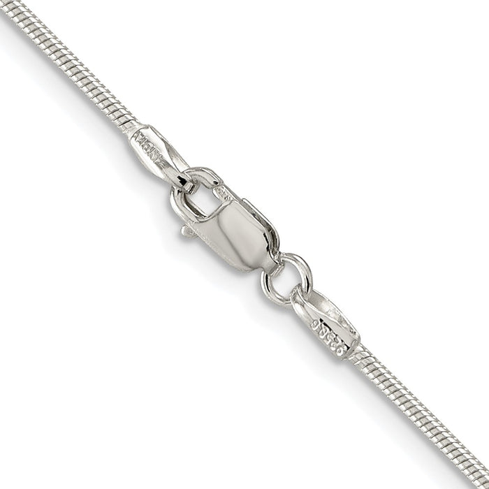 Buy Stylish Rhodium-Plated 1.25mm Sterling Silver Snake Chain - Affordable Luxury!-3