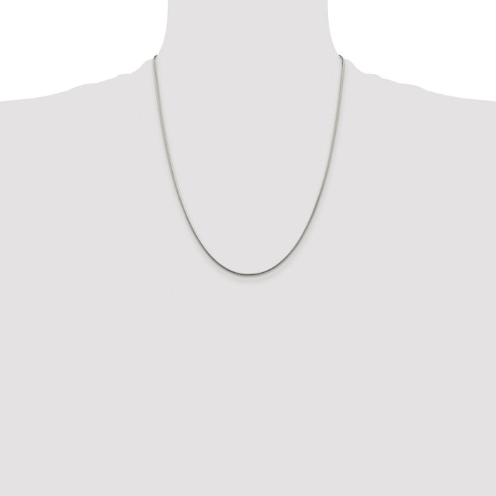 Buy Stylish Rhodium-Plated Sterling Silver 1.25mm Snake Chain - Luxury Value!-4