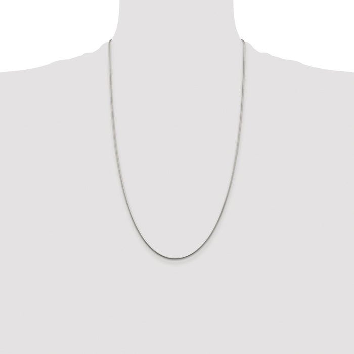 Buy Stylish Rhodium-Plated 1.25mm Sterling Silver Snake Chain - Affordable Luxury-4