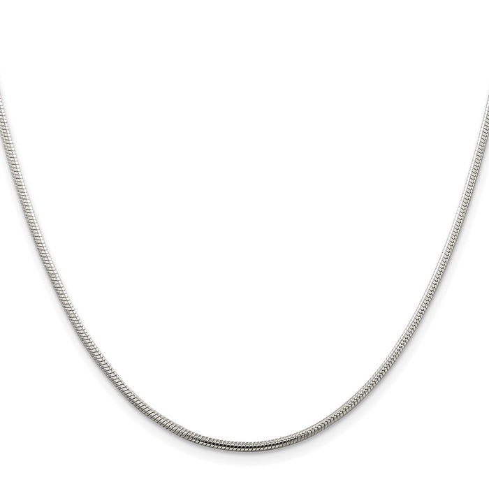 Buy Stylish Rhodium-Plated 1.75mm Sterling Silver Snake Chain - Affordable Luxury-2