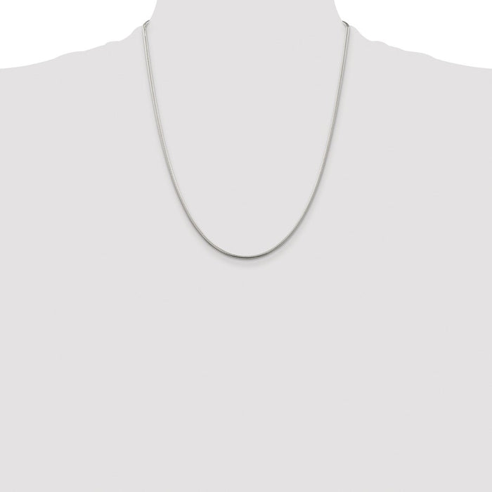 Buy Stylish Rhodium-Plated 1.75mm Sterling Silver Snake Chain - Affordable Luxury-4