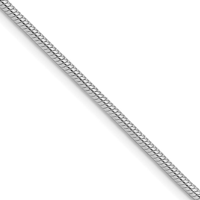 Buy Stylish Rhodium-Plated 1.75mm Sterling Silver Snake Chain - Affordable Luxury-1