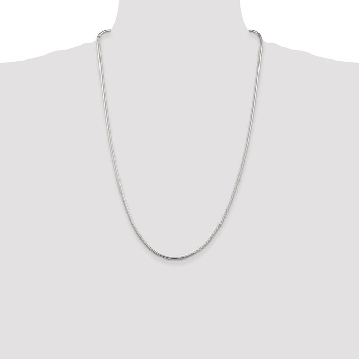 Buy Stylish 2mm Sterling Silver Snake Chain - Affordable Elegance-4