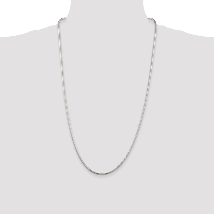 High-Quality 2mm Sterling Silver Snake Chain - Stylish and Affordable Jewelry-4