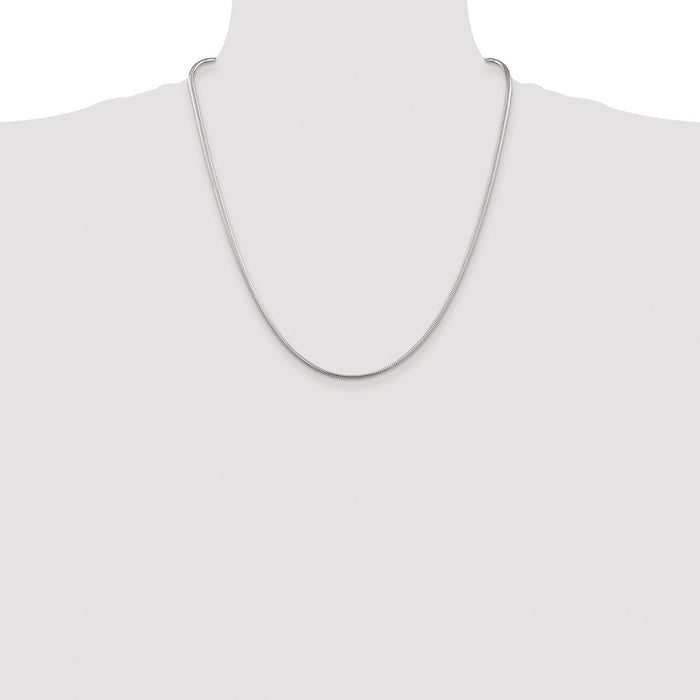 Buy Stylish 2mm Rhodium-Plated Sterling Silver Snake Chain - Luxury Value-4