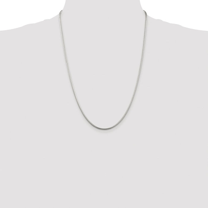 Buy Stylish 2mm Rhodium-Plated Sterling Silver Snake Chain - Affordable Elegance-4