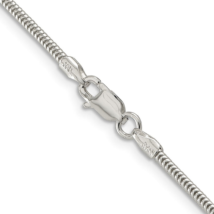 Buy Stylish 1.6mm Round Sterling Silver Snake Chain - Affordable Elegance-3