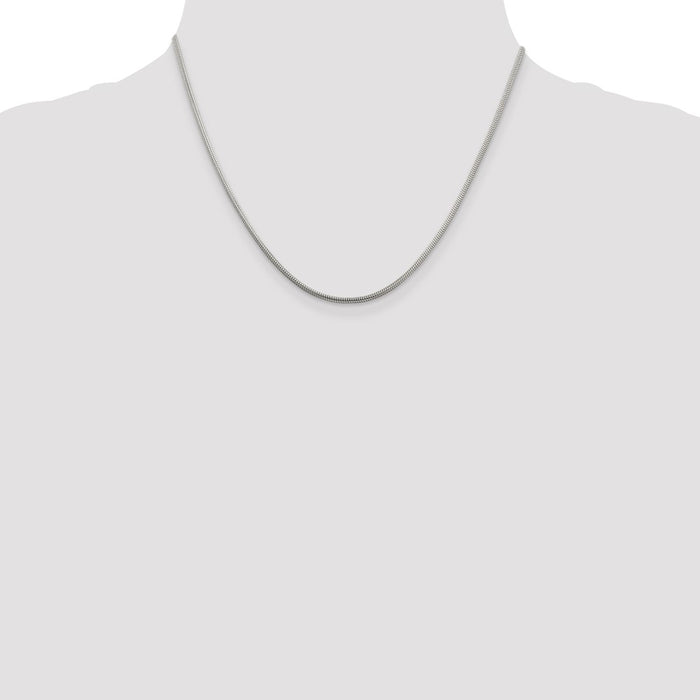 Buy 2mm Round Snake Chain in Sterling Silver - Stylish & Affordable Jewelry!-4