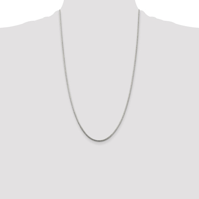 Buy Stylish 2mm Round Snake Chain in Sterling Silver - Affordable Elegance!-4