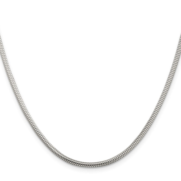 Buy Stylish 2.5mm Round Snake Chain in Sterling Silver - Affordable Luxury-2