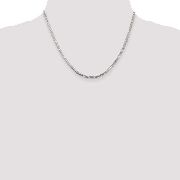 Exclusive 2.5mm Round Sterling Silver Snake Chain - Stylish & Affordable Value!-4