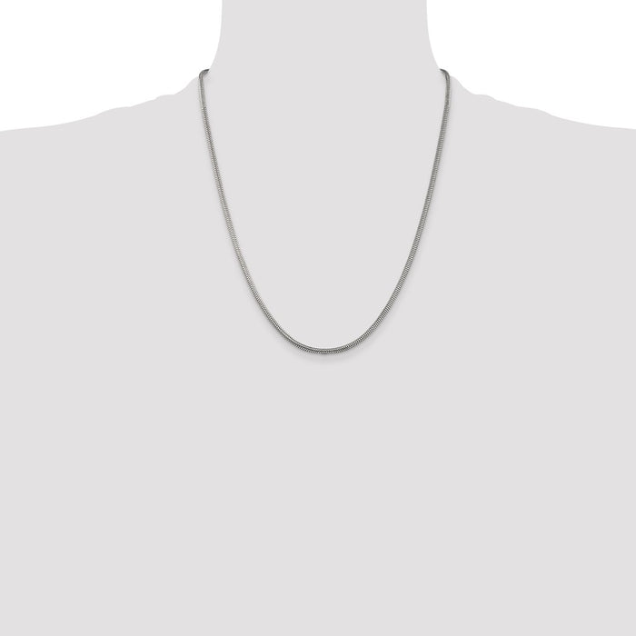 Buy Stylish 2.5mm Round Snake Chain in Sterling Silver - Luxury Value Piece-4