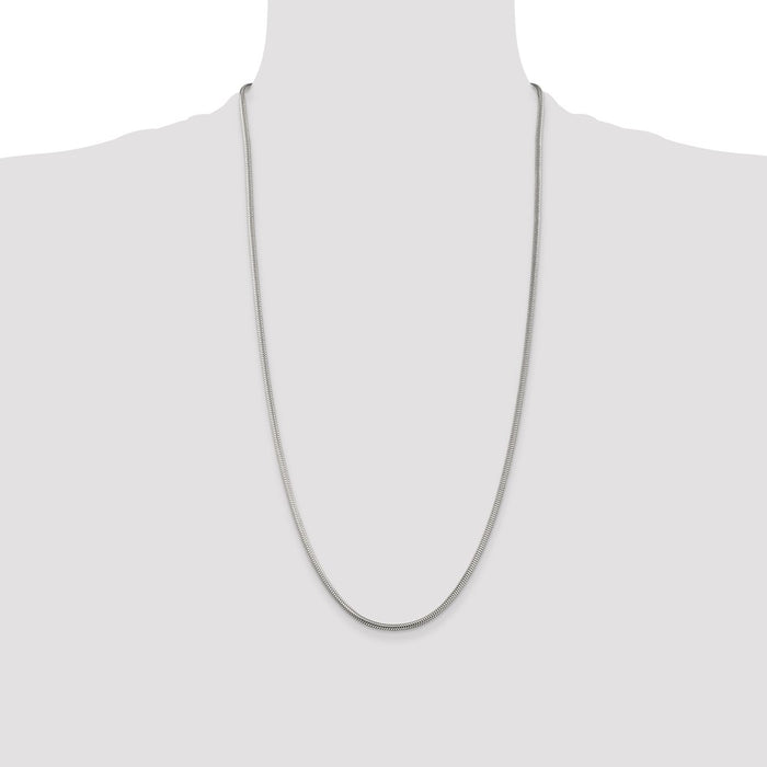 Buy Stylish 2.5mm Round Sterling Silver Snake Chain - Affordable Luxury Jewelry-4